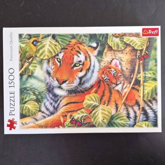 1500 Piece "Two Tigers" Jigsaw Puzzle - Picture 1 of 5